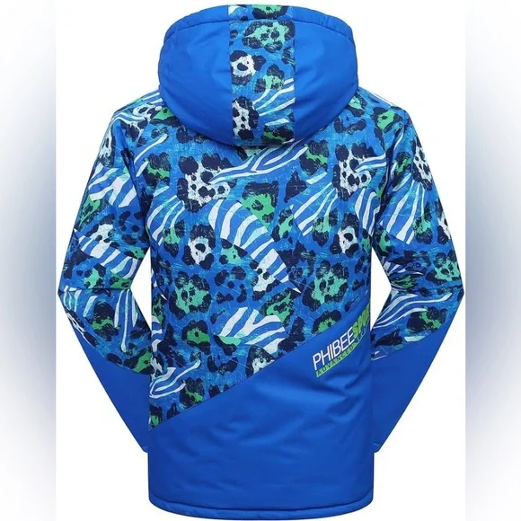 PHIBEE Mens Waterproof Windproof Outdoor Fleece Ski Jacket w Removable Hood NEW